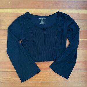 Indigo Luna XS/S Black Asana Longsleeve Top